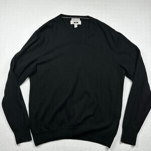 Joseph Abboud Extra Fine Merino Wool Sweater Men’s Black V Neck Pullover